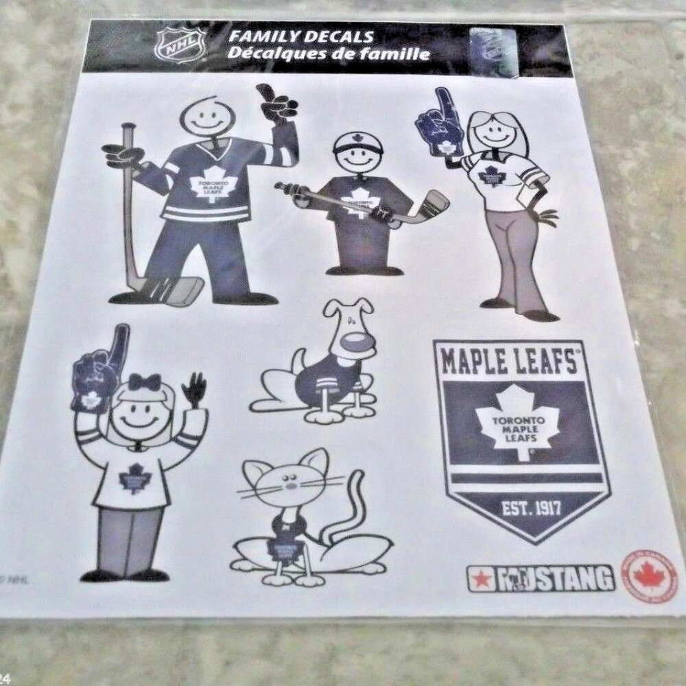 NHL Family Decals Toronto Maple Leafs Family Members and Pet Decals NIP